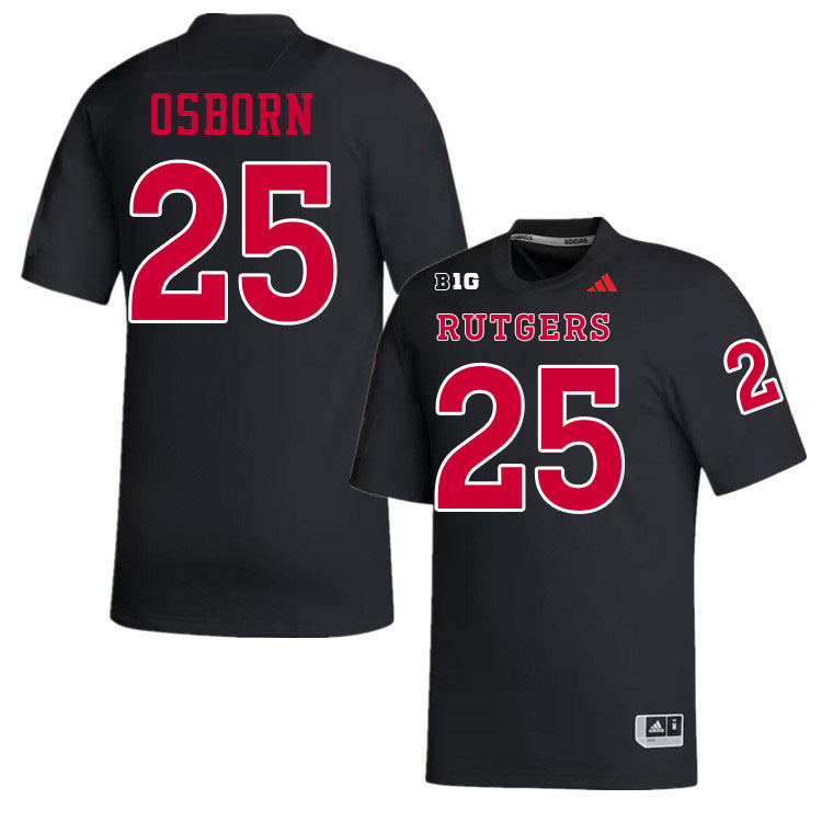 Rutgers Scarlet Knights #25 Trent Osborn College Football Jerseys Stitched-Black
